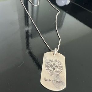 Chrome Hearts Dog Tag Pendant & Beaded Chain